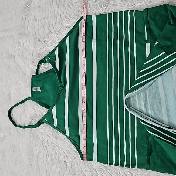 Free People Hot Shot Mini Printed Dress Spring Stripe Kelly Green - Picture 6 of 14